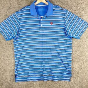 Adidas Berkeley College Yale Shirt Men XL Blue Striped Golf Polo Athletic Preppy